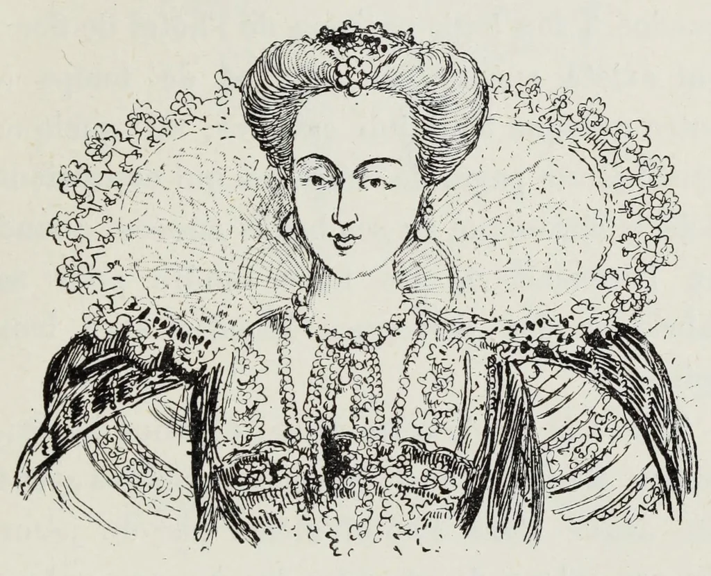 An illustration from Mesdames nos aieules : dix siecles d'elegances, 1891, leaf 117