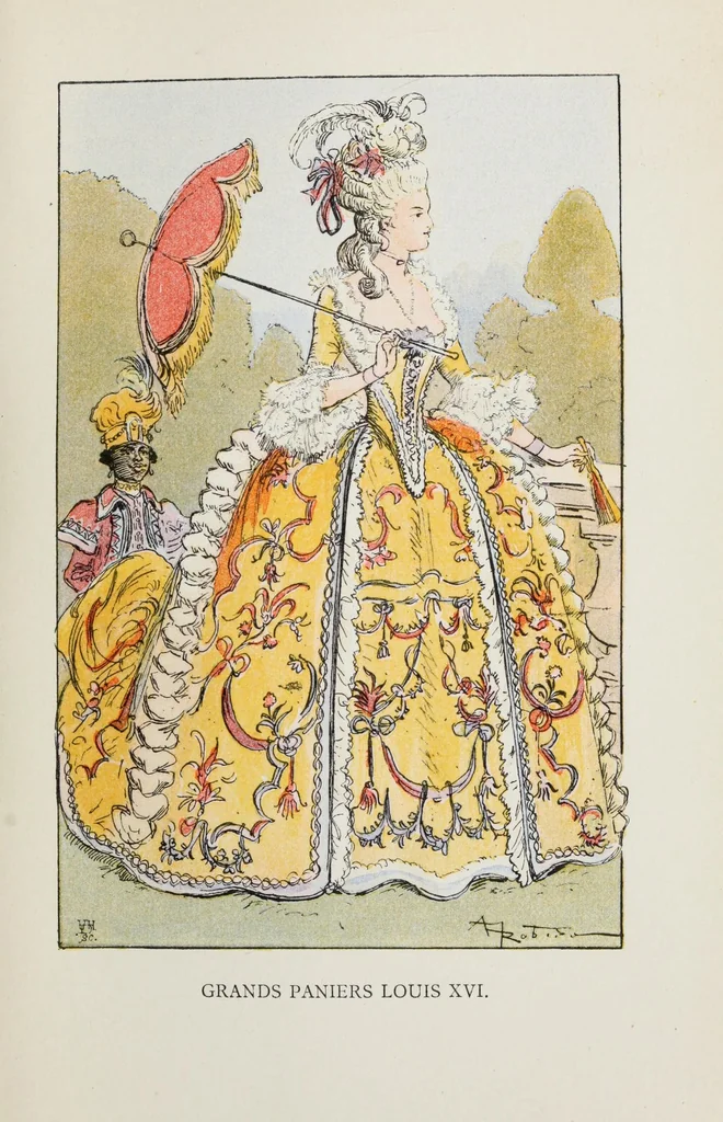An illustration from Mesdames nos aieules : dix siecles d'elegances, 1891, leaf 195