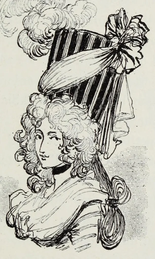 An illustration from Mesdames nos aieules : dix siecles d'elegances, 1891, leaf 223