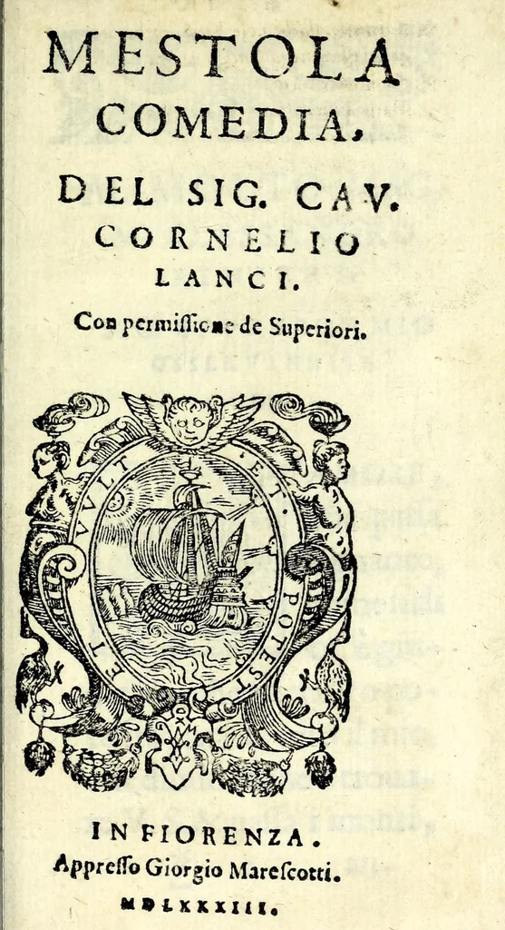 An illustration from Mestola : comedia, 1583, leaf 7