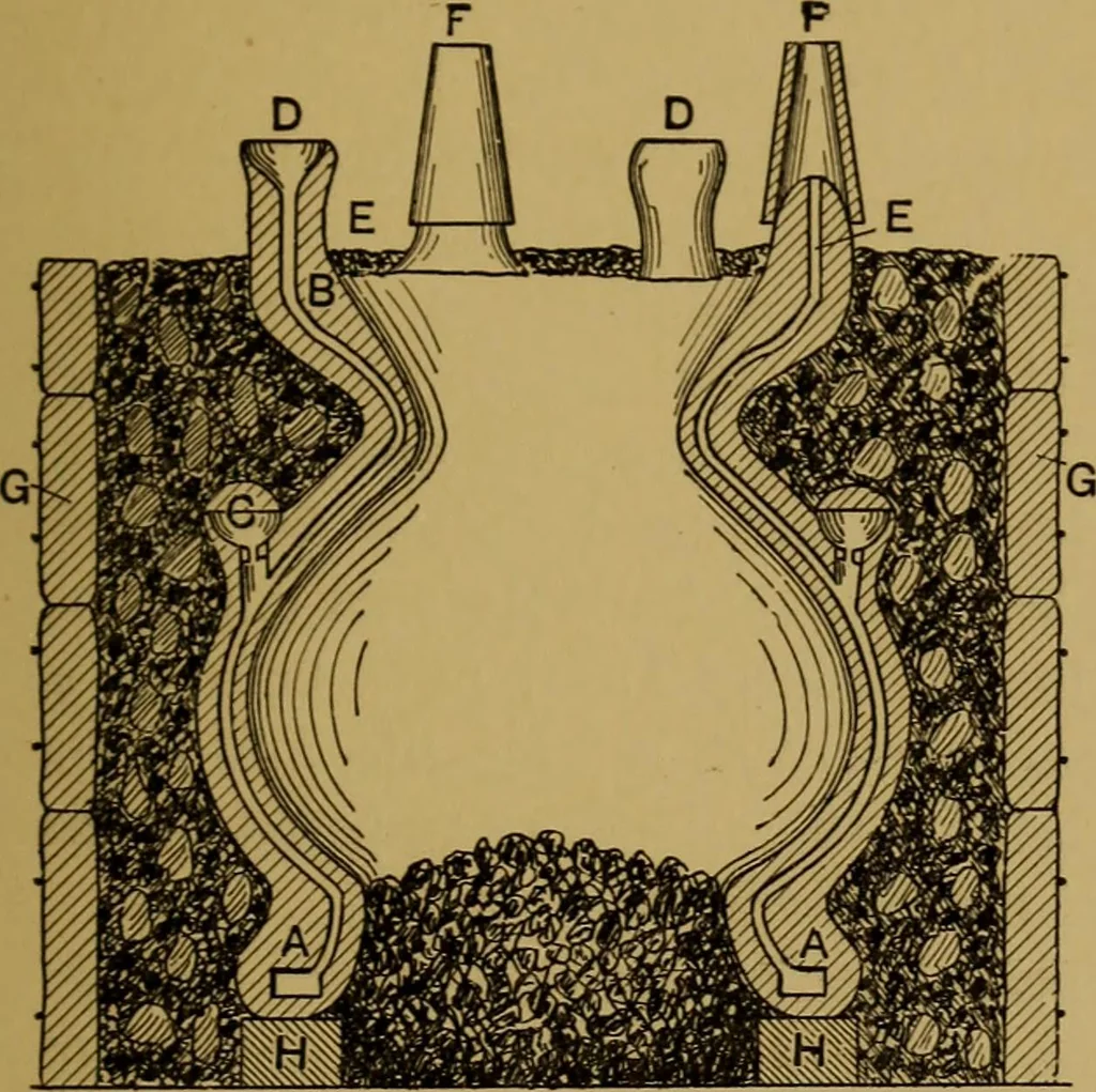 An illustration from Metals and metal-working in old Japan, 1915, leaf 124
