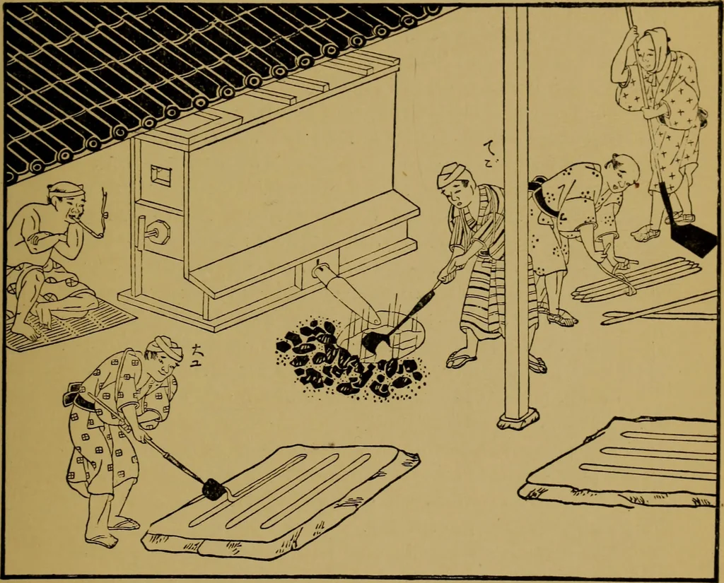An illustration from Metals and metal-working in old Japan, 1915, leaf 30