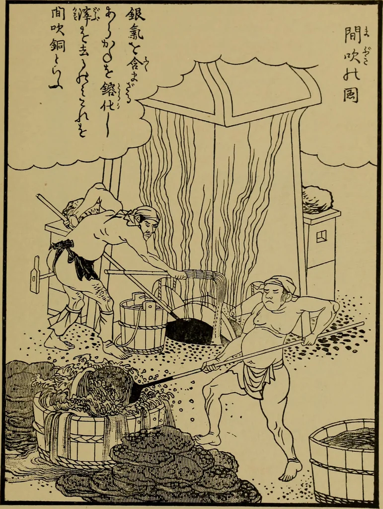 An illustration from Metals and metal-working in old Japan, 1915, leaf 66