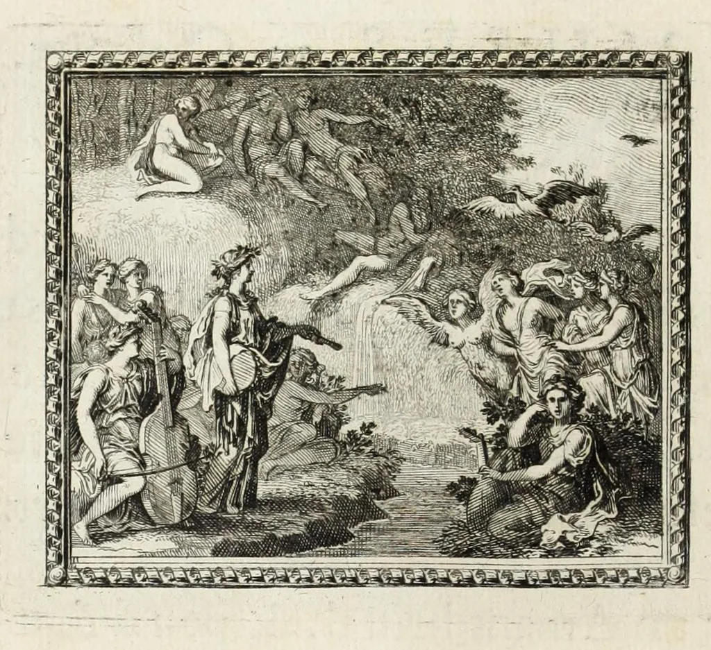 An illustration from Metamorphoses d'Ovide en rondeaux, 1676, leaf 150