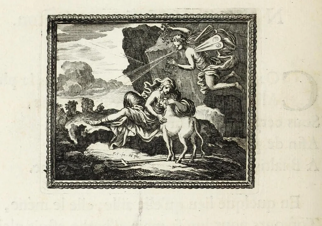 An illustration from Metamorphoses d'Ovide en rondeaux, 1676, leaf 210