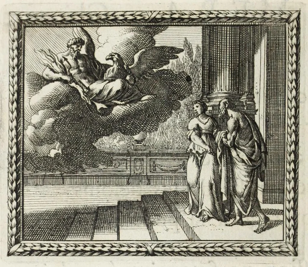 An illustration from Metamorphoses d'Ovide en rondeaux, 1676, leaf 272