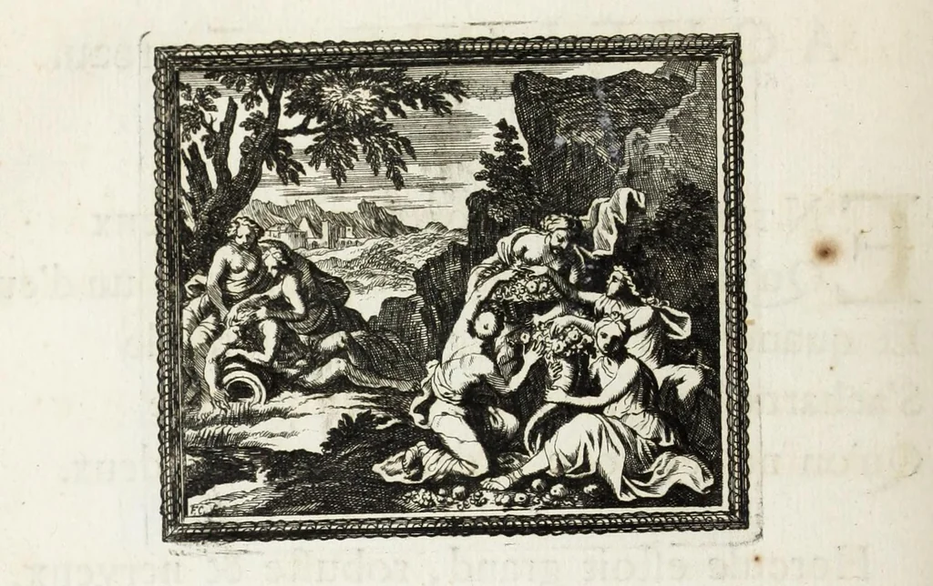 An illustration from Metamorphoses d'Ovide en rondeaux, 1676, leaf 308