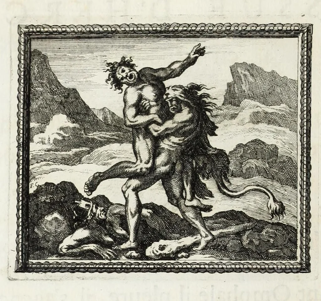 An illustration from Metamorphoses d'Ovide en rondeaux, 1676, leaf 322