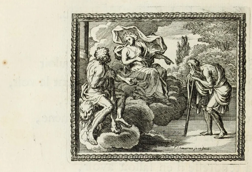 An illustration from Metamorphoses d'Ovide en rondeaux, 1676, leaf 334
