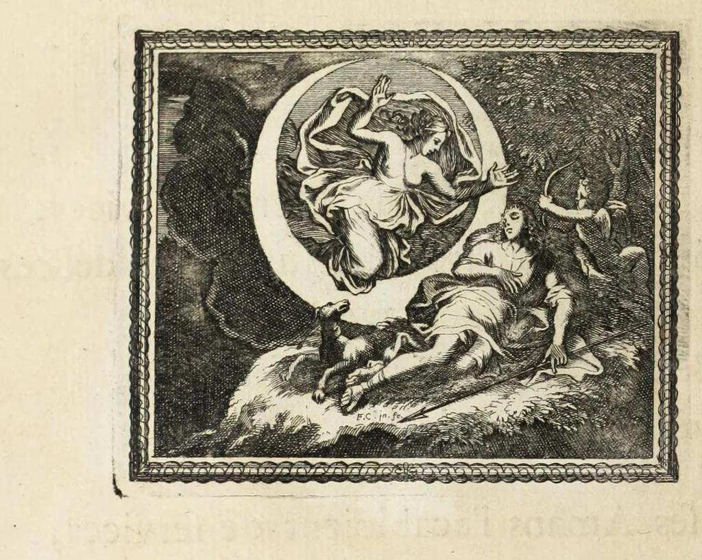 An illustration from Metamorphoses d'Ovide en rondeaux, 1676, leaf 384