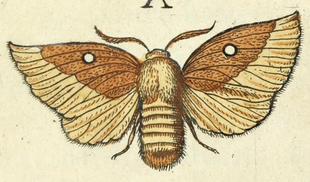 An illustration from Metamorphosis naturalis, ofte Historische beschryvinghe van den oirspronk, aerd, eygenschappen ende vreemde veranderinghen der wormen, rupsen, maeden, vliegen, witjens, byen, motten ende dierghelijcke dierkens meer; niet uyt eenighe boecken, maer alleenelijck door eygen ervarentheyd uytgevonden, beschreven, en na da konst afgeteyckent, 1662, leaf 91