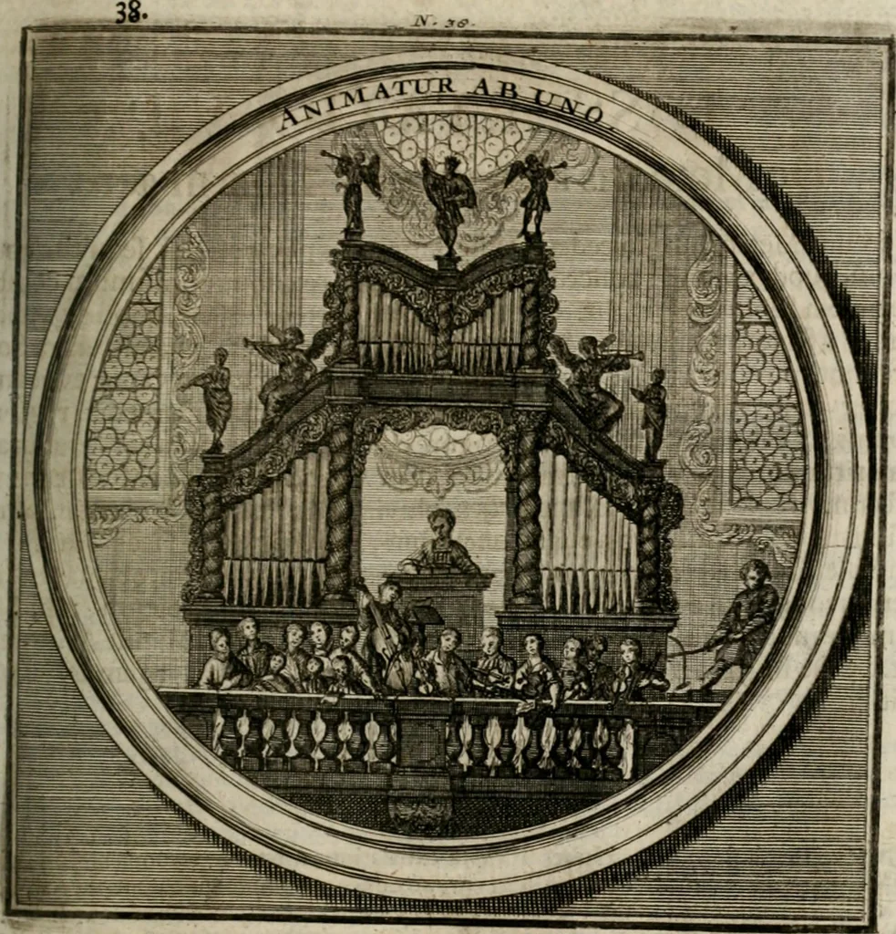 An illustration from Meteorologia philosophico-politica : in duodecim dissertationes per quæstiones meteorologicas et conclusiones politicas divisa, appositisque symbolis illustrata ..., 1709, leaf 134