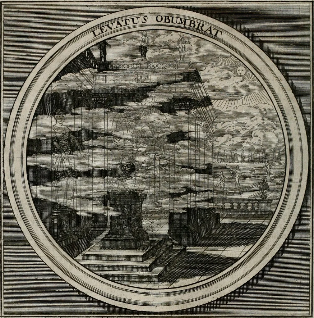 An illustration from Meteorologia philosophico-politica : in duodecim dissertationes per quæstiones meteorologicas et conclusiones politicas divisa, appositisque symbolis illustrata ..., 1709, leaf 141