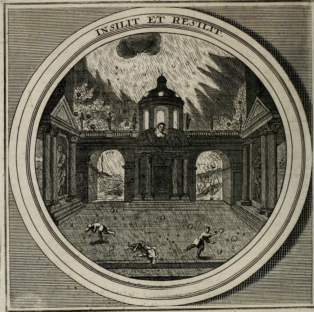 An illustration from Meteorologia philosophico-politica : in duodecim dissertationes per quæstiones meteorologicas et conclusiones politicas divisa, appositisque symbolis illustrata ..., 1709, leaf 159