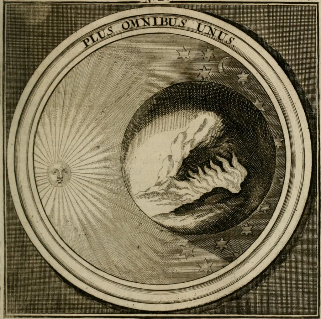 An illustration from Meteorologia philosophico-politica : in duodecim dissertationes per quæstiones meteorologicas et conclusiones politicas divisa, appositisque symbolis illustrata ..., 1709, leaf 16