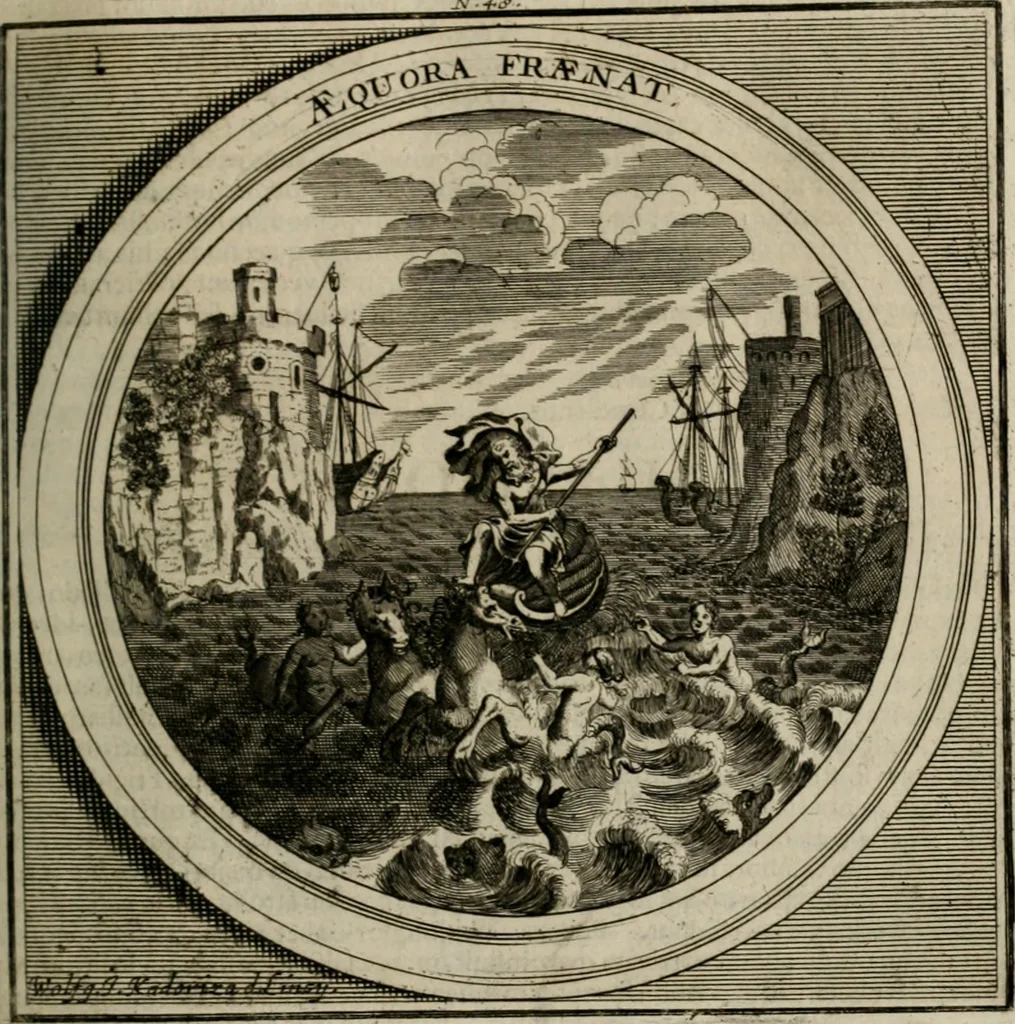 An illustration from Meteorologia philosophico-politica : in duodecim dissertationes per quæstiones meteorologicas et conclusiones politicas divisa, appositisque symbolis illustrata ..., 1709, leaf 172