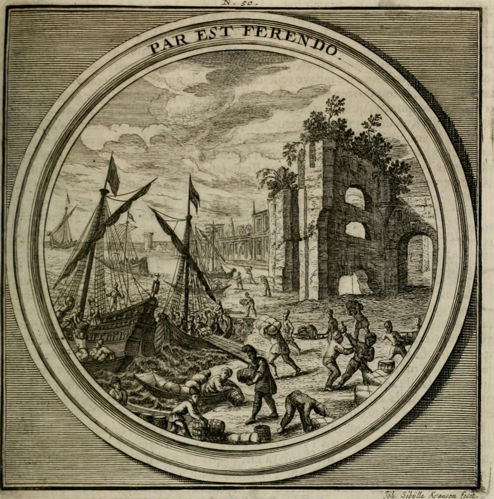 An illustration from Meteorologia philosophico-politica : in duodecim dissertationes per quæstiones meteorologicas et conclusiones politicas divisa, appositisque symbolis illustrata ..., 1709, leaf 178
