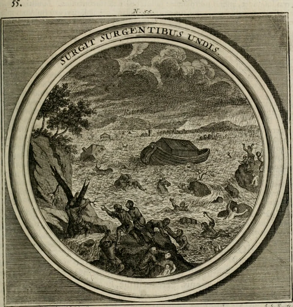 An illustration from Meteorologia philosophico-politica : in duodecim dissertationes per quæstiones meteorologicas et conclusiones politicas divisa, appositisque symbolis illustrata ..., 1709, leaf 194