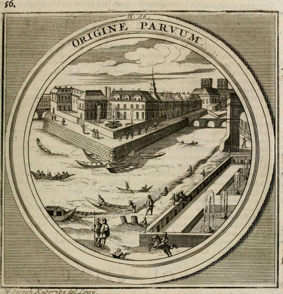 An illustration from Meteorologia philosophico-politica : in duodecim dissertationes per quæstiones meteorologicas et conclusiones politicas divisa, appositisque symbolis illustrata ..., 1709, leaf 198