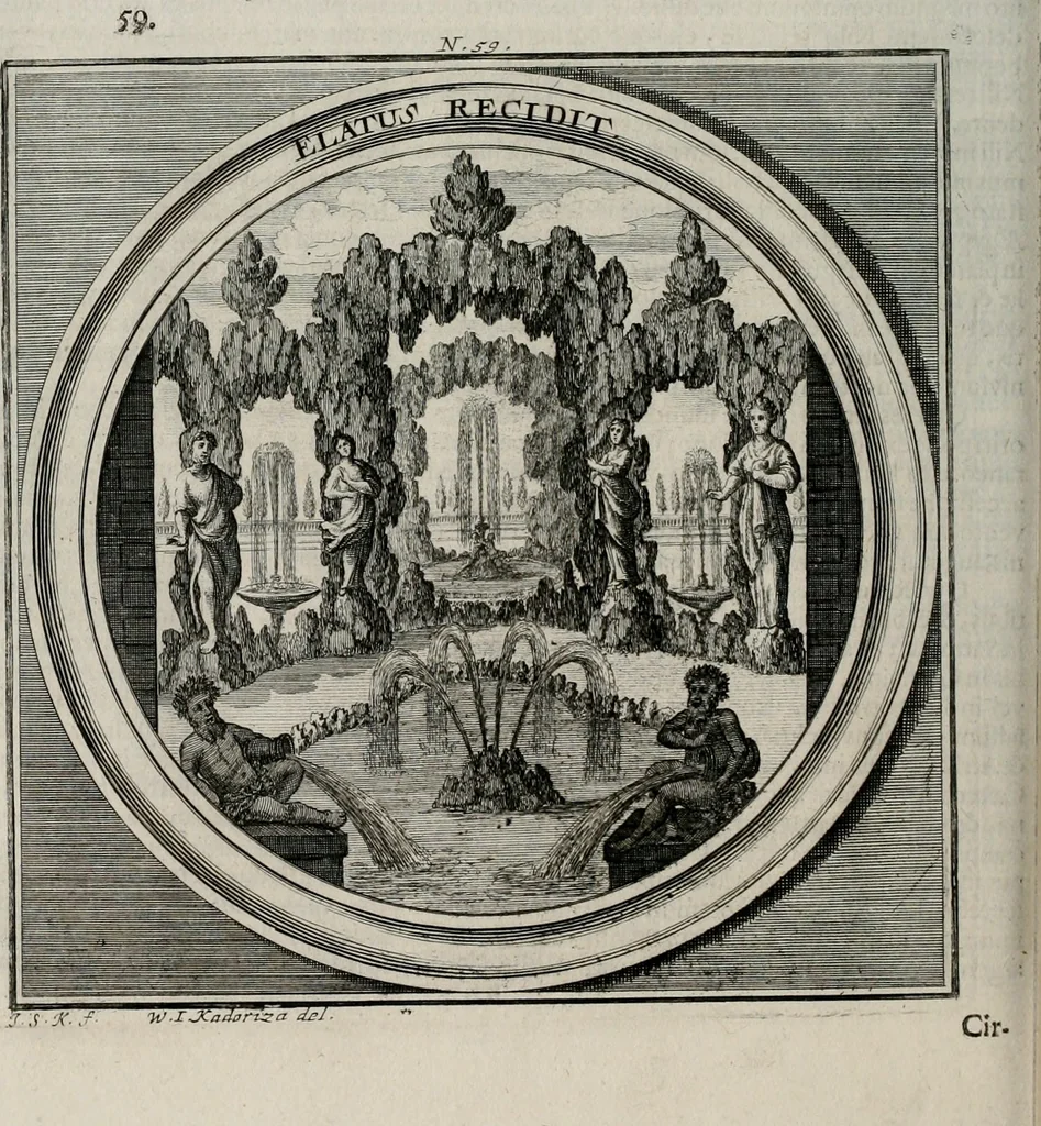 An illustration from Meteorologia philosophico-politica : in duodecim dissertationes per quæstiones meteorologicas et conclusiones politicas divisa, appositisque symbolis illustrata ..., 1709, leaf 207