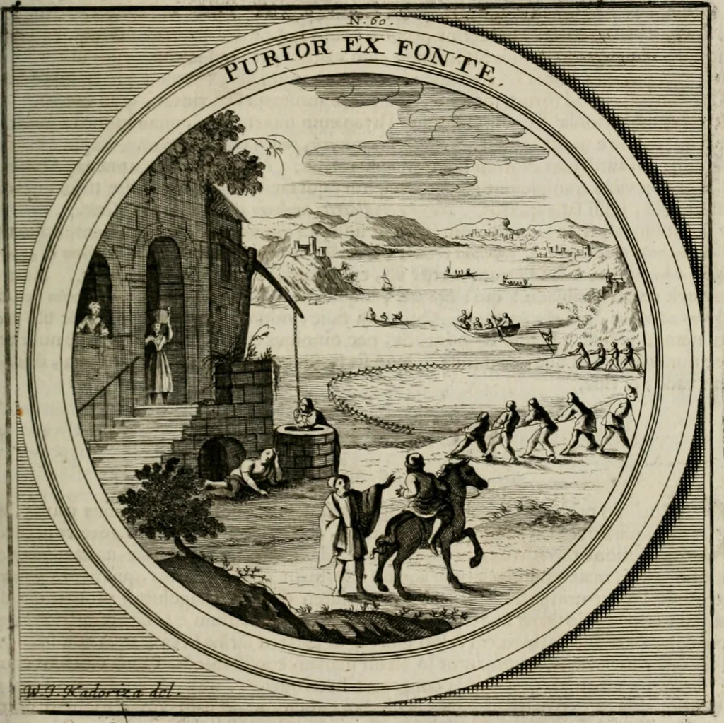 An illustration from Meteorologia philosophico-politica : in duodecim dissertationes per quæstiones meteorologicas et conclusiones politicas divisa, appositisque symbolis illustrata ..., 1709, leaf 210