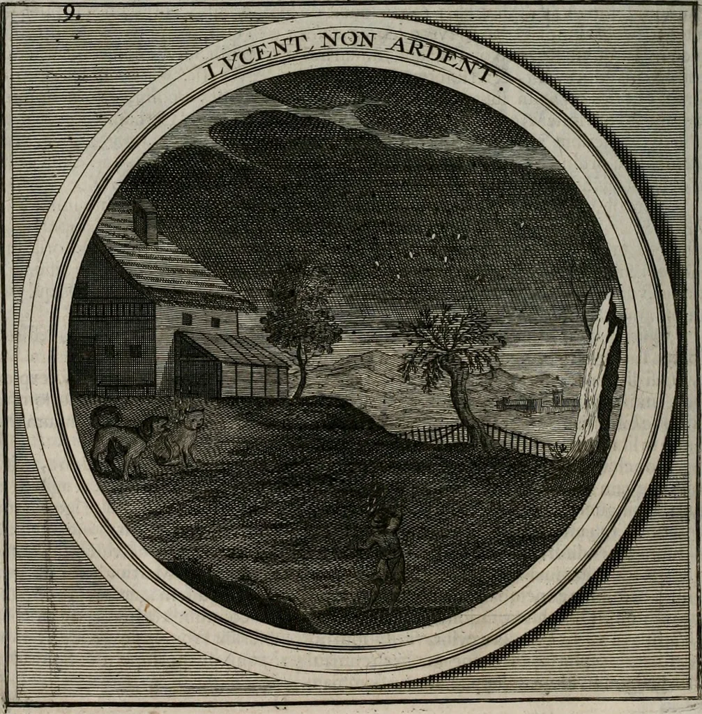 An illustration from Meteorologia philosophico-politica : in duodecim dissertationes per quæstiones meteorologicas et conclusiones politicas divisa, appositisque symbolis illustrata ..., 1709, leaf 35