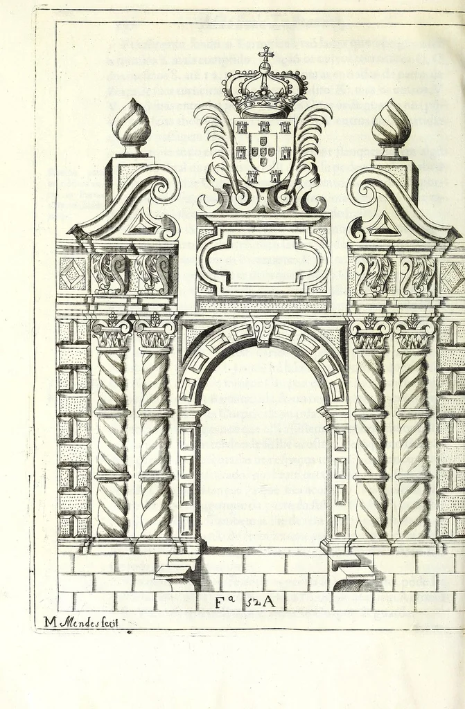 An illustration from Methodo lusitanico de desenhar as fortificaçoens das praças regulares & irregulares : fortes de campanha, e outras obras pertencentes a architectura militar, distribuido em duas partes operativa e qualificativa, 1680, leaf 218