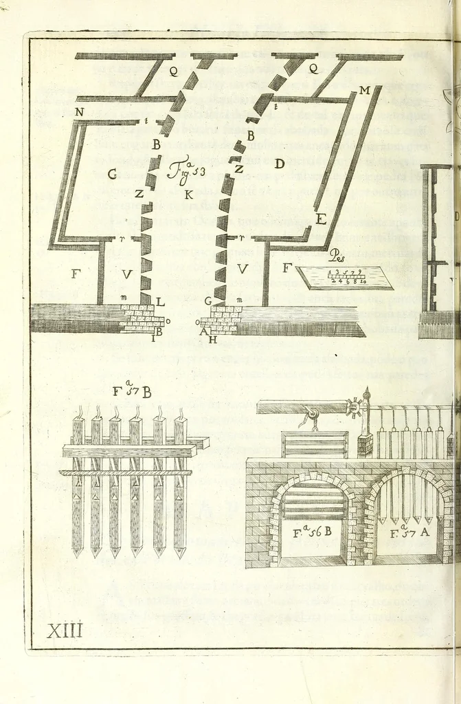 An illustration from Methodo lusitanico de desenhar as fortificaçoens das praças regulares & irregulares : fortes de campanha, e outras obras pertencentes a architectura militar, distribuido em duas partes operativa e qualificativa, 1680, leaf 228