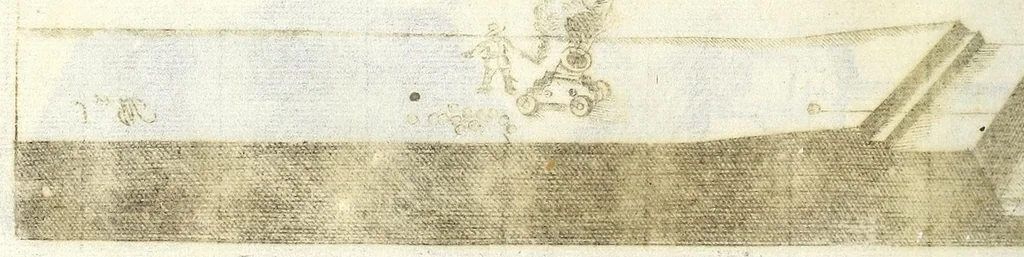 An illustration from Methodo lusitanico de desenhar as fortificaçoens das praças regulares & irregulares : fortes de campanha, e outras obras pertencentes a architectura militar, distribuido em duas partes operativa e qualificativa, 1680, leaf 284