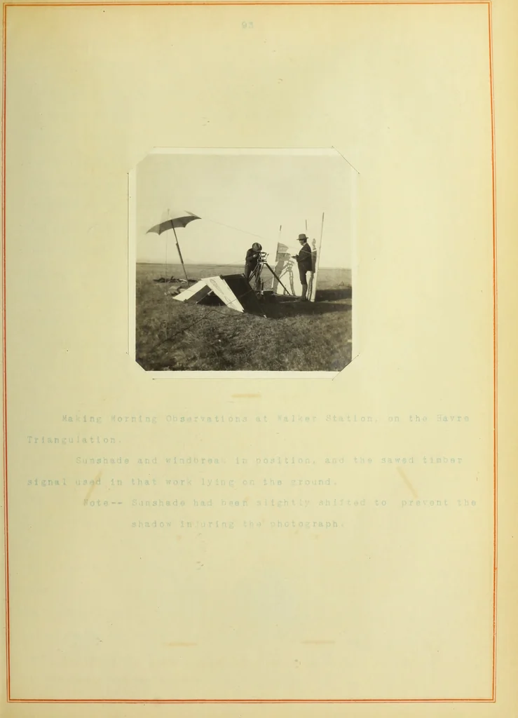 An illustration from The methods used in primary level and triangulation work in unsettled and broken country, 1909, leaf 194