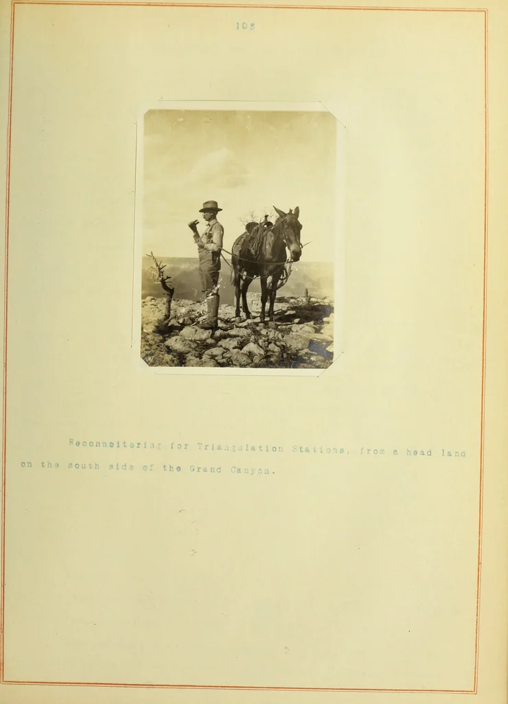 An illustration from The methods used in primary level and triangulation work in unsettled and broken country, 1909, leaf 214