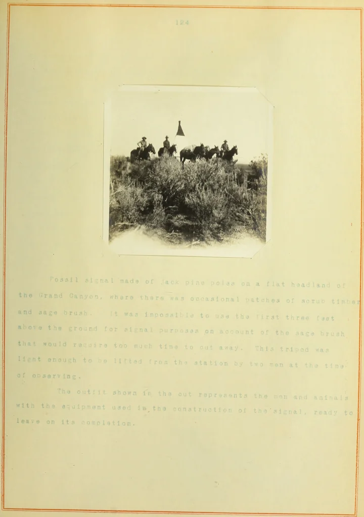 An illustration from The methods used in primary level and triangulation work in unsettled and broken country, 1909, leaf 256