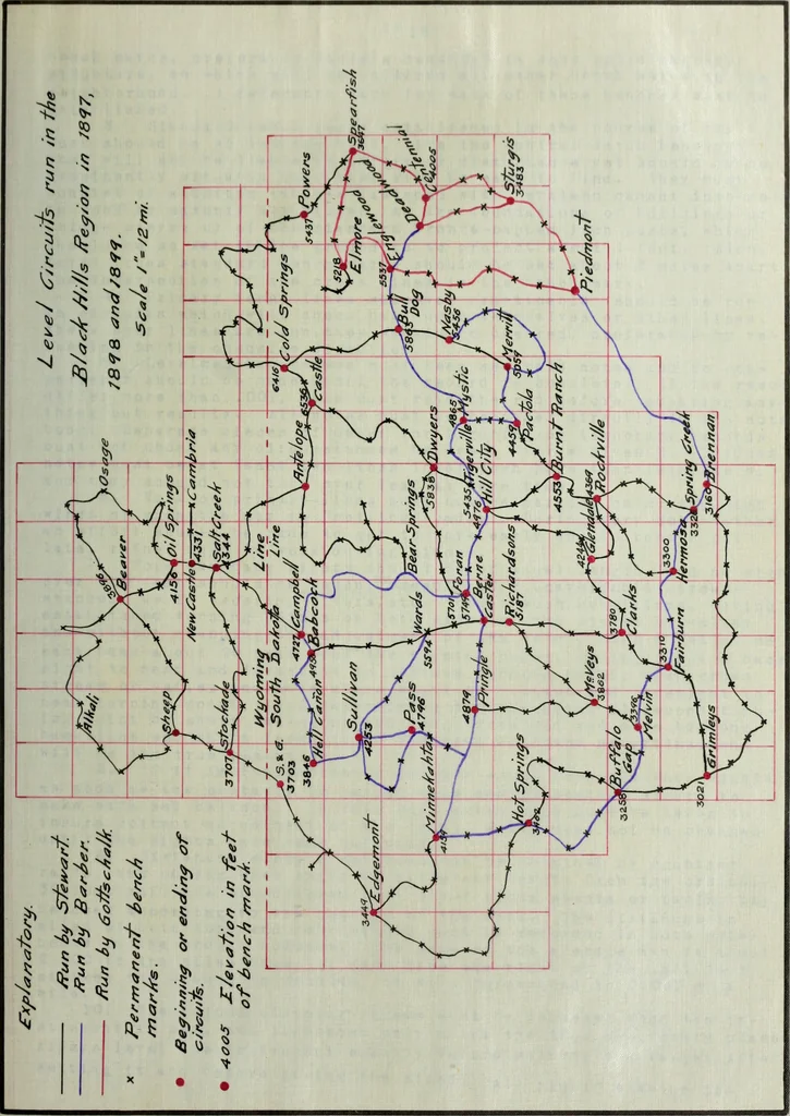 An illustration from The methods used in primary level and triangulation work in unsettled and broken country, 1909, leaf 44