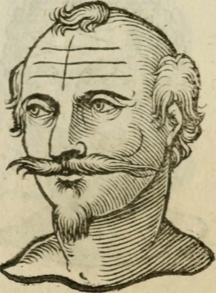 An illustration from La metoposcopia, ouero, Com[m]ensuratione delle linee della fronte : trattato, 1626, leaf 49