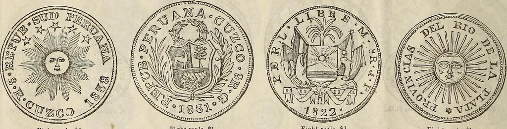 An illustration from Metropolitan coin book, containing accurate engravings of the various gold, silver and other coins now in circulation throughout the world;, 1865, leaf 13