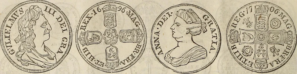 An illustration from Metropolitan coin book, containing accurate engravings of the various gold, silver and other coins now in circulation throughout the world;, 1865, leaf 17