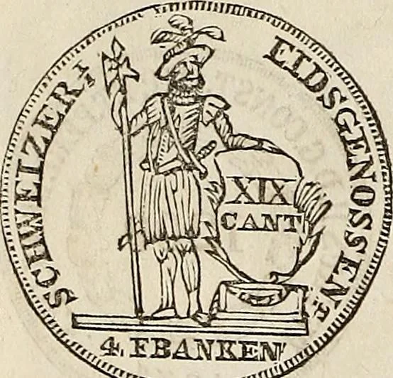 An illustration from Metropolitan coin book, containing accurate engravings of the various gold, silver and other coins now in circulation throughout the world;, 1865, leaf 25