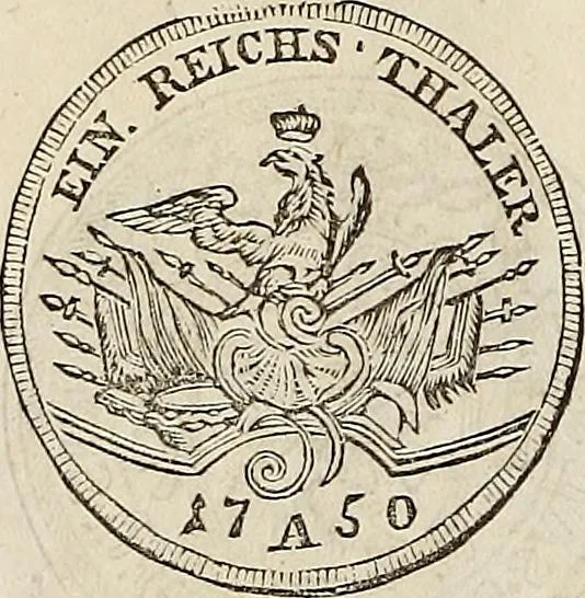 An illustration from Metropolitan coin book, containing accurate engravings of the various gold, silver and other coins now in circulation throughout the world;, 1865, leaf 33