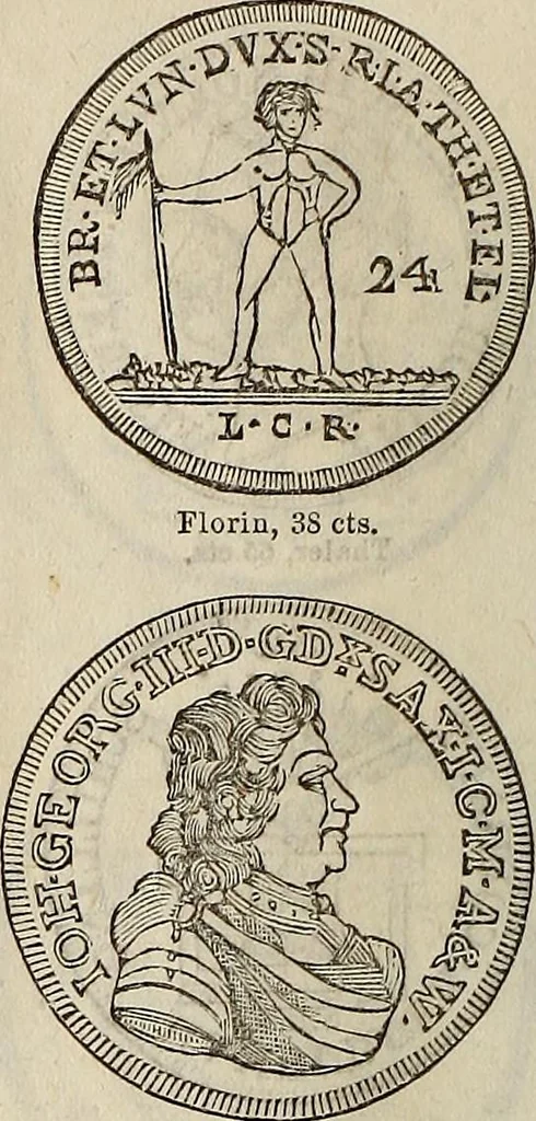 An illustration from Metropolitan coin book, containing accurate engravings of the various gold, silver and other coins now in circulation throughout the world;, 1865, leaf 35