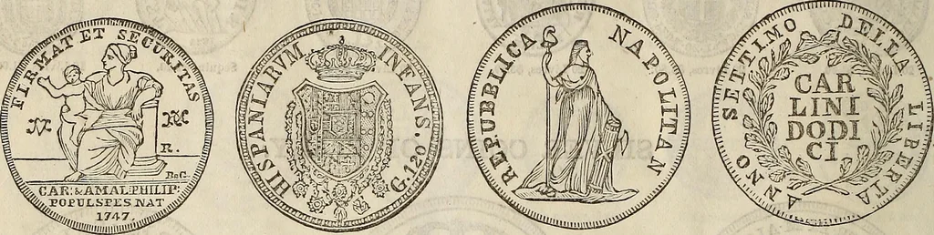 An illustration from Metropolitan coin book, containing accurate engravings of the various gold, silver and other coins now in circulation throughout the world;, 1865, leaf 39