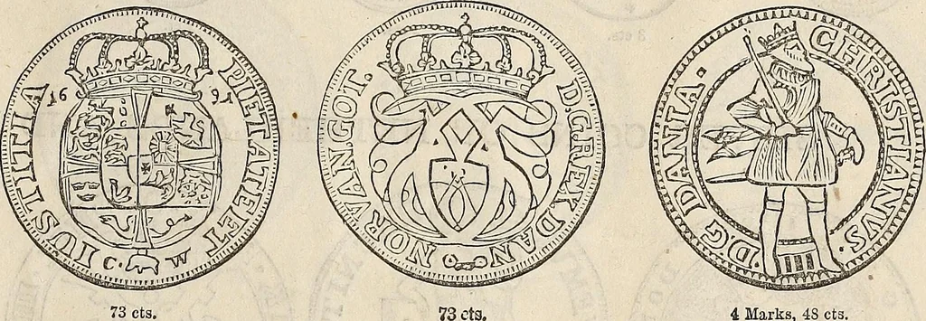 An illustration from Metropolitan coin book, containing accurate engravings of the various gold, silver and other coins now in circulation throughout the world;, 1865, leaf 42