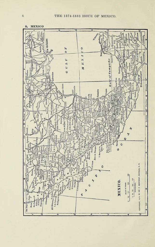 An illustration from Mexico issue of 1874-1883, 1918, leaf 14