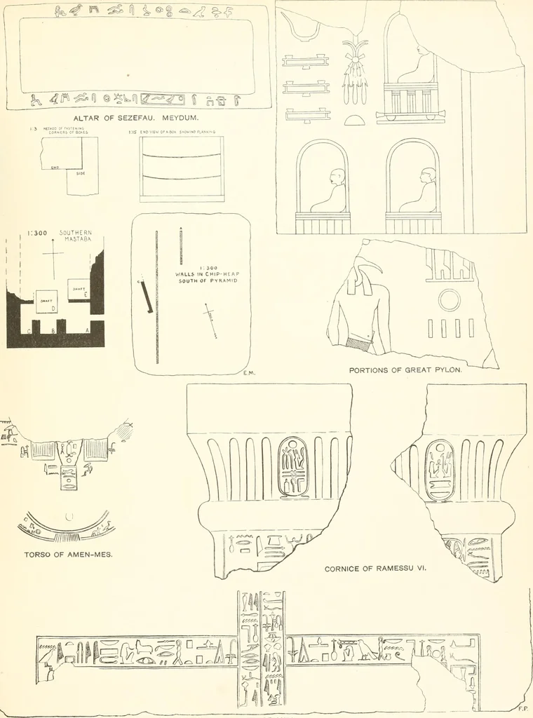 An illustration from Meydum and Memphis (III), 1910, leaf 122