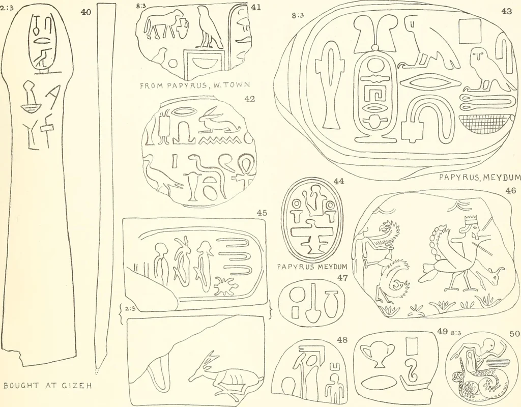 An illustration from Meydum and Memphis (III), 1910, leaf 134