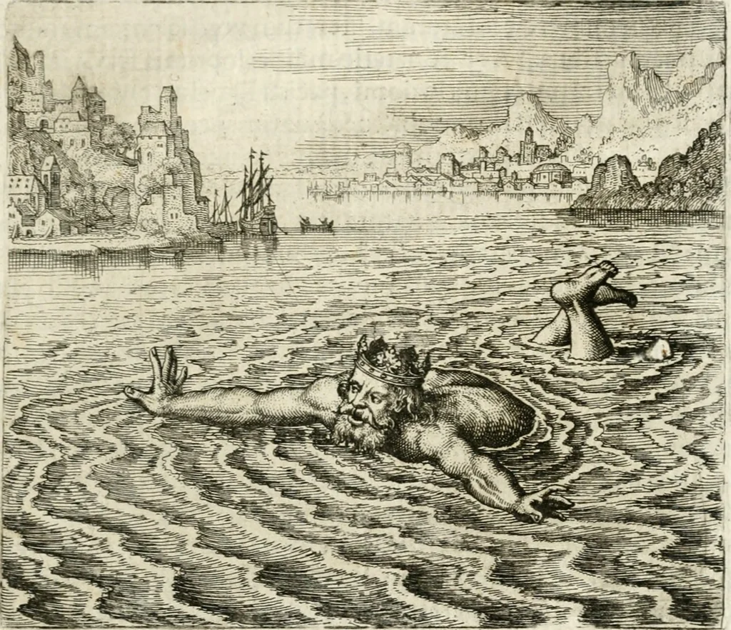 An illustration from Michaelis Majeri ... Secretioris naturae secretorum scrutinium chymicum : per oculis et intellectui accuratè accommodata, figuris cupro appositissimè incisa, ingeniosissima emblemata, hisque confines, & ad rem egregiè facientes sententias, doctissimaque item epigrammata, illustratum .., 1687, leaf 116