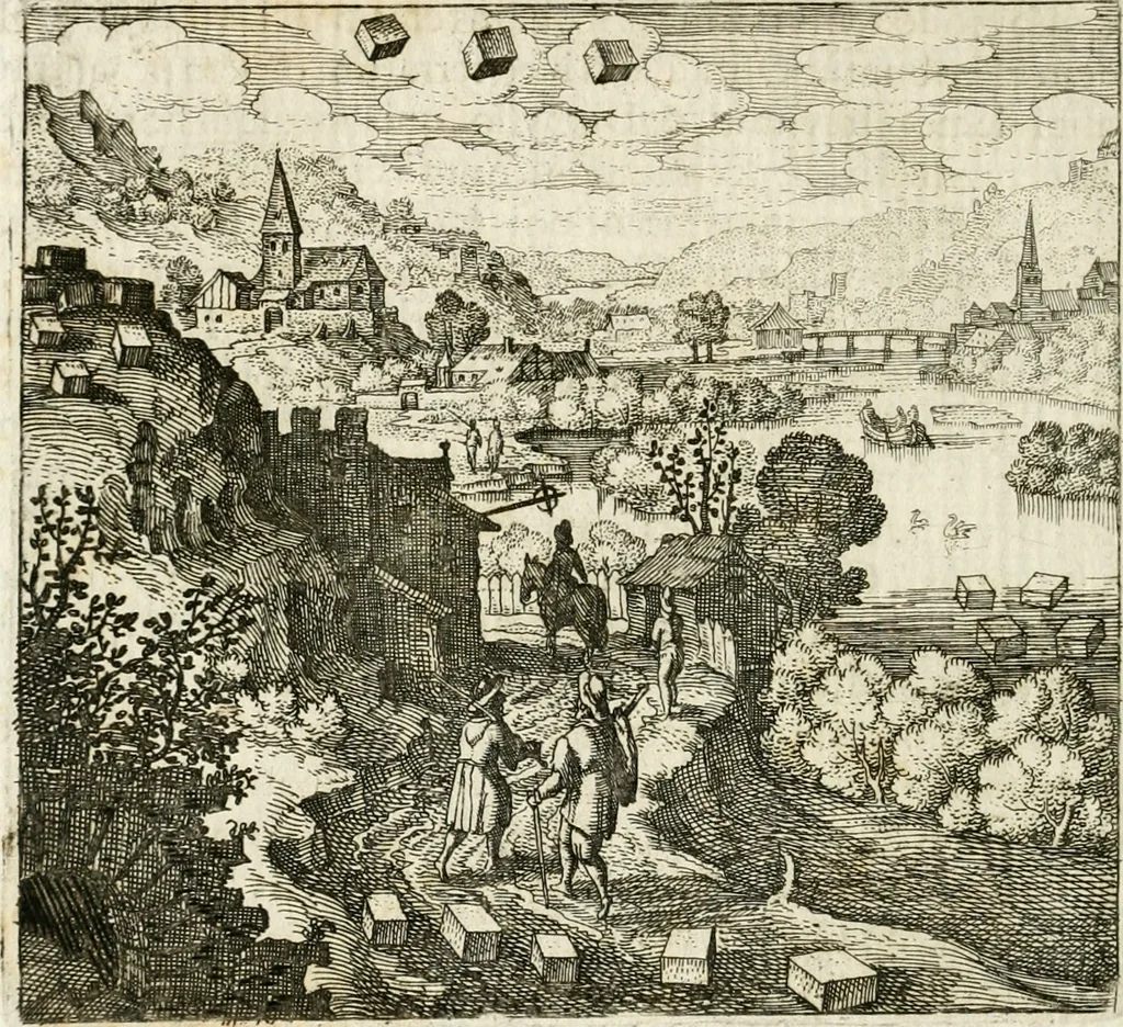 An illustration from Michaelis Majeri ... Secretioris naturae secretorum scrutinium chymicum : per oculis et intellectui accuratè accommodata, figuris cupro appositissimè incisa, ingeniosissima emblemata, hisque confines, & ad rem egregiè facientes sententias, doctissimaque item epigrammata, illustratum .., 1687, leaf 131