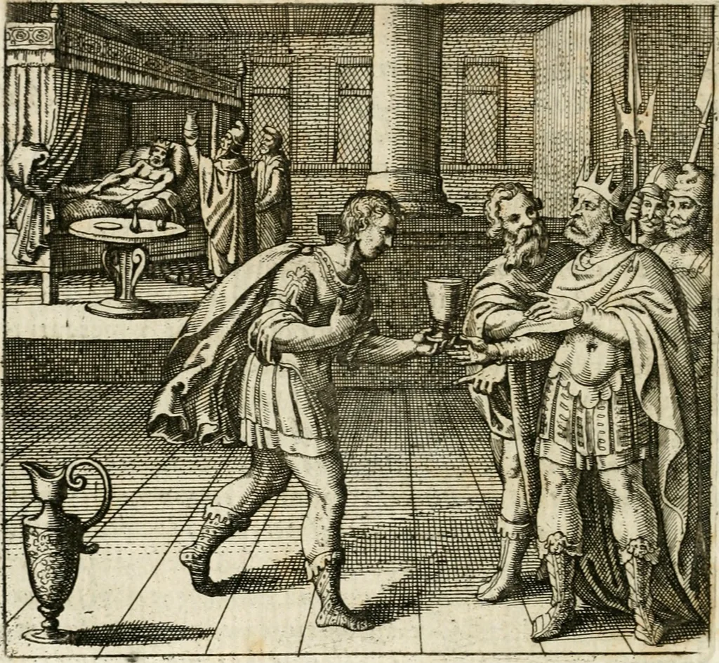 An illustration from Michaelis Majeri ... Secretioris naturae secretorum scrutinium chymicum : per oculis et intellectui accuratè accommodata, figuris cupro appositissimè incisa, ingeniosissima emblemata, hisque confines, & ad rem egregiè facientes sententias, doctissimaque item epigrammata, illustratum .., 1687, leaf 167