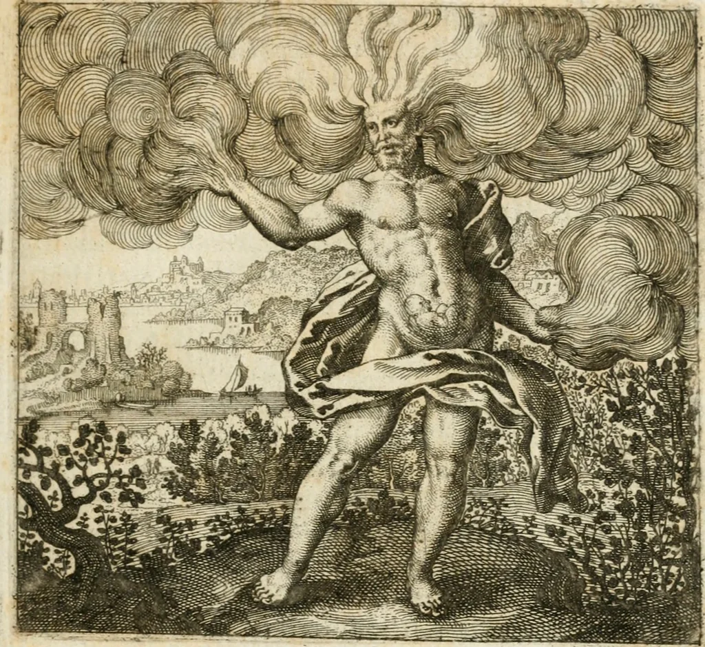 An illustration from Michaelis Majeri ... Secretioris naturae secretorum scrutinium chymicum : per oculis et intellectui accuratè accommodata, figuris cupro appositissimè incisa, ingeniosissima emblemata, hisque confines, & ad rem egregiè facientes sententias, doctissimaque item epigrammata, illustratum .., 1687, leaf 26
