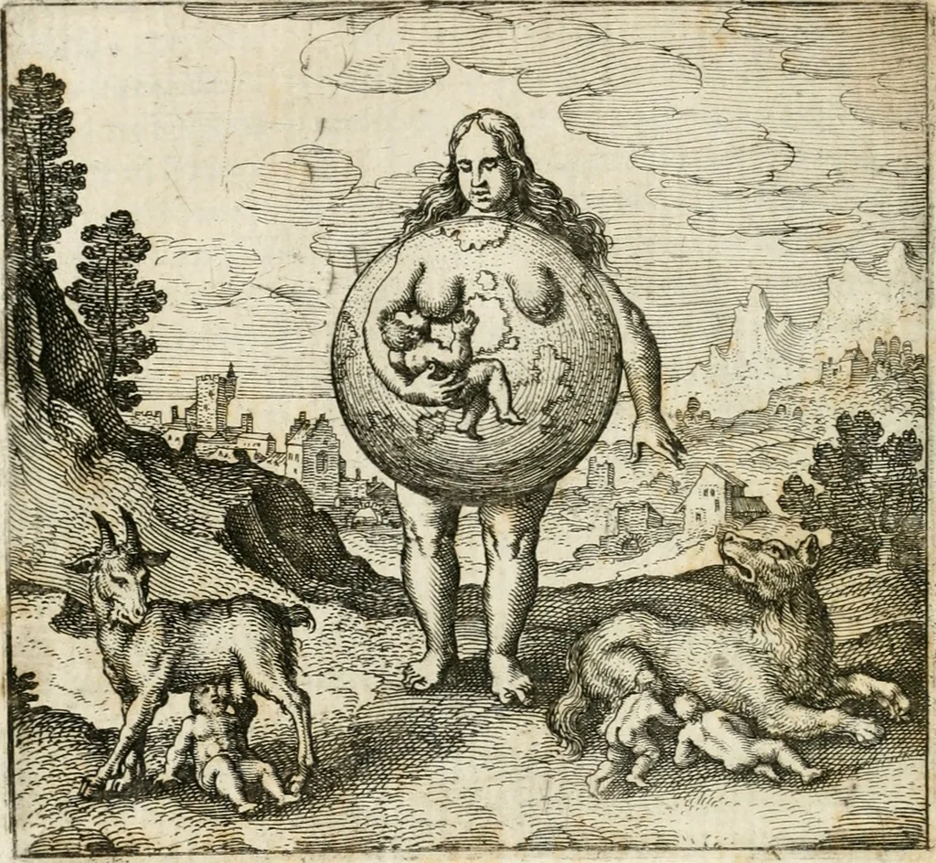 An illustration from Michaelis Majeri ... Secretioris naturae secretorum scrutinium chymicum : per oculis et intellectui accuratè accommodata, figuris cupro appositissimè incisa, ingeniosissima emblemata, hisque confines, & ad rem egregiè facientes sententias, doctissimaque item epigrammata, illustratum .., 1687, leaf 29