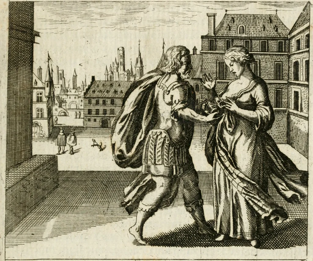 An illustration from Michaelis Majeri ... Secretioris naturae secretorum scrutinium chymicum : per oculis et intellectui accuratè accommodata, figuris cupro appositissimè incisa, ingeniosissima emblemata, hisque confines, & ad rem egregiè facientes sententias, doctissimaque item epigrammata, illustratum .., 1687, leaf 38